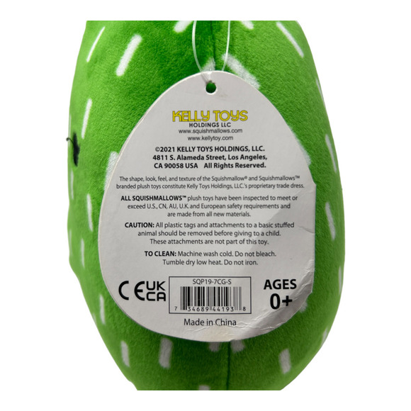 Maritza The Cactus Squishmallow Mexico Bow Tie Green Red White New Kellytoy 7" - Picture 7 of 14